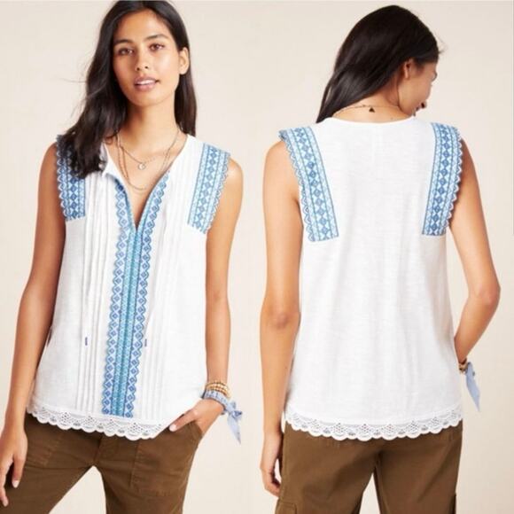 NWT Anthropologie Sigrid Embroidered Tank - Picture 1 of 8